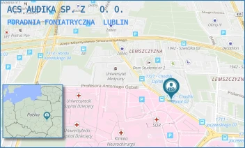 PORADNIA FONIATRYCZNA - ACS AUDIKA SPÓŁKA Z OGRANICZONĄ ODPOWIEDZIALNOŚCIĄ - CHODŹKI 3/8,  LUBLIN