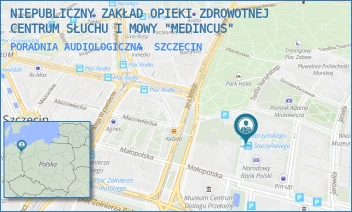 PORADNIA AUDIOLOGICZNA - NIEPUBLICZNY ZAKŁAD OPIEKI ZDROWOTNEJ CENTRUM SŁUCHU I MOWY "MEDINCUS" - STARZYŃSKIEGO 3-4, SZCZECIN
