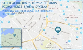 PORADNIA AUDIOLOGICZNA DLA DOROSŁYCH - SŁUCH NOWIS SPÓŁKA Z OGRANICZONĄ ODPOWIEDZIALNOŚCIĄ - GEN. IGNACEGO PRĄDZYŃSKIEGO 4/2/02,  OSTROŁĘKA