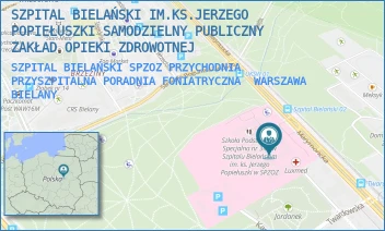 SZPITAL BIELAŃSKI SPZOZ PRZYCHODNIA PRZYSZPITALNA PORADNIA FONIATRYCZNA - SZPITAL BIELAŃSKI IM.KS.JERZEGO POPIEŁUSZKI SAMODZIELNY PUBLICZNY ZAKŁAD OPIEKI ZDROWOTNEJ - CEGŁOWSKA 80,  WARSZAWA BIELANY
