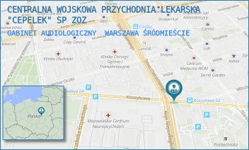 GABINET AUDIOLOGICZNY - CENTRALNA WOJSKOWA PRZYCHODNIA LEKARSKA "CEPELEK" SP ZOZ - KOSZYKOWA 78,  WARSZAWA ŚRÓDMIEŚCIE