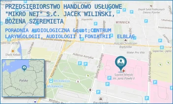 PORADNIA AUDIOLOGICZNA "CENTRUM LARYNGOLOGII, AUDIOLOGII I FONIATRII - PRZEDSIĘBIORSTWO HANDLOWO USŁUGOWE "MIKRO NET" S.C. JACEK WILIŃSKI, BOŻENA SZEREMIETA - ŻEROMSKIEGO 22,  ELBLĄG