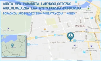 PORADNIA AUDIOLOGICZNO-FONIATRYCZNA - AUDIO-MED PORADNIA LARYNGOLOGICZNO - AUDIOLOGICZNA EWA WYPYCHOWSKA-MORKOWSKA - SZARYCH SZEREGÓW 6,  KONIN
