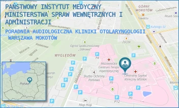 PORADNIA AUDIOLOGICZNA KLINIKI OTOLARYNGOLOGII - PAŃSTWOWY INSTYTUT MEDYCZNY MINISTERSTWA SPRAW WEWNĘTRZNYCH I ADMINISTRACJI - WOŁOSKA 137,  WARSZAWA MOKOTÓW